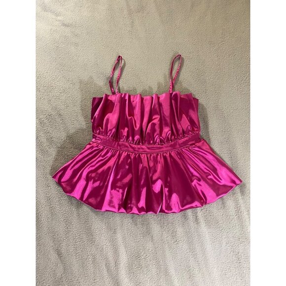 Thirty Thirty Juniors Womens Pink Crop Tank Top - Large - Picture 4 of 12